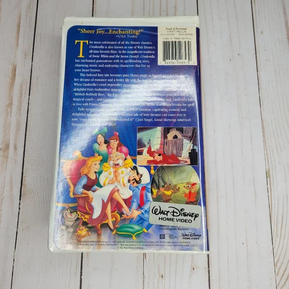 Disney Cinderella VHS Tape Masterpiece Edition - Picture 3 of 6
